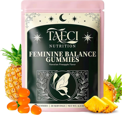 Taeci Premium Feminine Balance Gummies for Women Hawaiian Pineapple Flavor Supports pH &