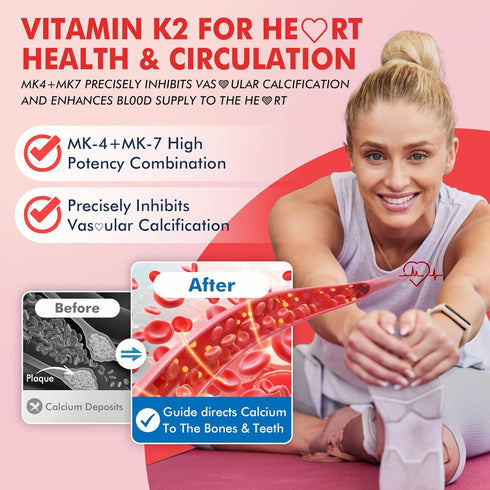 K2 Gummies MK-7 200 MK-4 500 2-IN-1 K2 Immune,1Pack Vitamin mcg & mcg for Women & Men Sugar Free, Perfect Full Spectrum