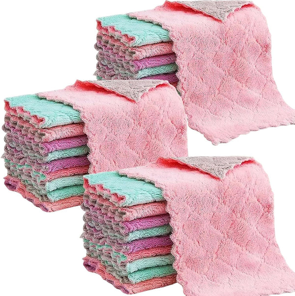 Tihzheoy Reusable Microfiber Kitchen Cleaning Cloths Super Absorbent, Quick-Drying Dish Towels for Kitchen