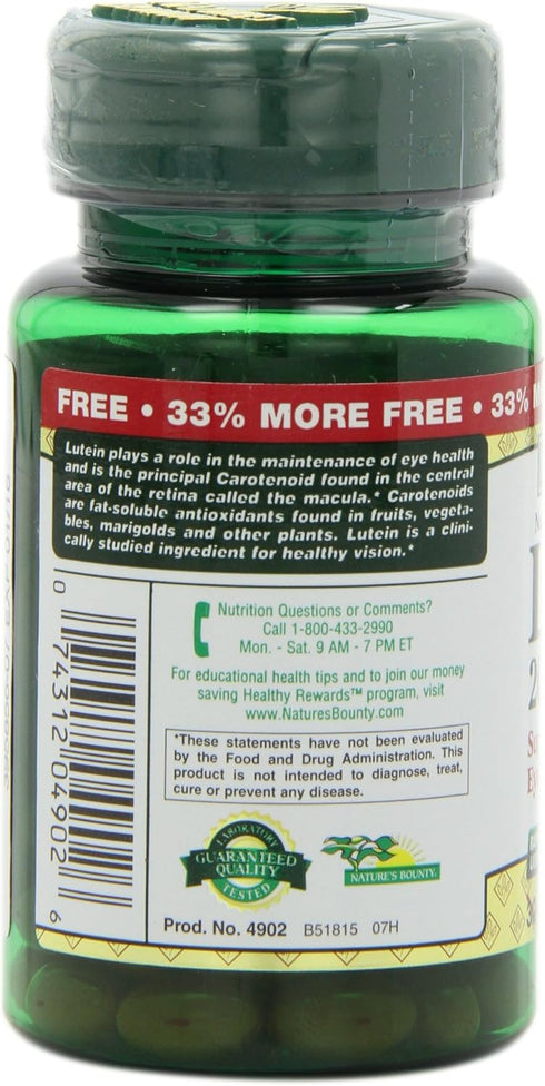 Nature's Bounty Lutein 20 mg - 40 Softgels (Pack of 2)