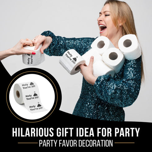 30th Birthday Decorations Toilet Paper for Men & Women - Funny Design Novelty Eco-Friendly, Ultra Soft & Comfortable