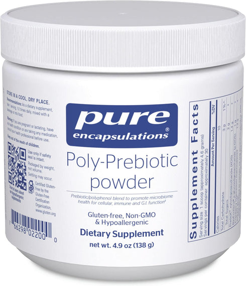Pure Encapsulations Poly-Prebiotic Powder, 4.9 Ounces, Targets Akkermansia Muciniphila to Support GI Barrier Function