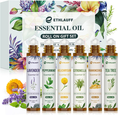 Essential Oil Roll On Set, Natural Aromatherapy Roll On, Relaxation Gift for