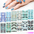 Maitys Full Wrap Nail Stickers (168 Pcs) - Gradient Glitter Self Adhesive Polish Strips with Fingernail Files