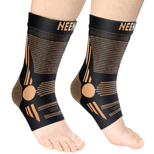 NEENCA 2 Pack Ankle Brace for Pain Relief, Compression Ankle Sleeves Set, Support for Achilles Tendonitis, Arthritis