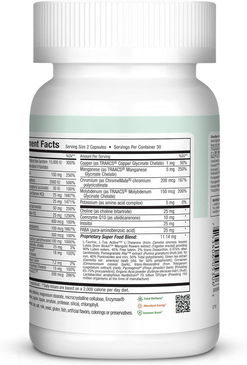 Maxi Health Multivitamin for Women & Men, 60 Capsules for Energy Support