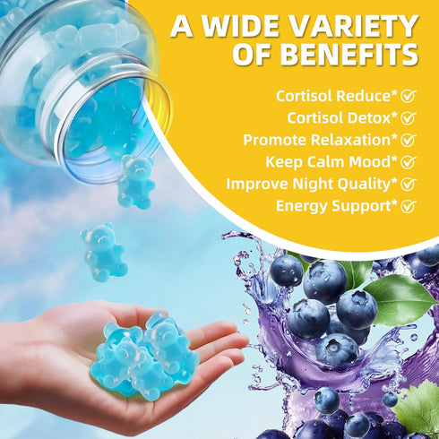Gummies 60 Gummies Cortisol Supplements for Women - Cortisol Manager for Stress Relief and Sleep with Magnesium