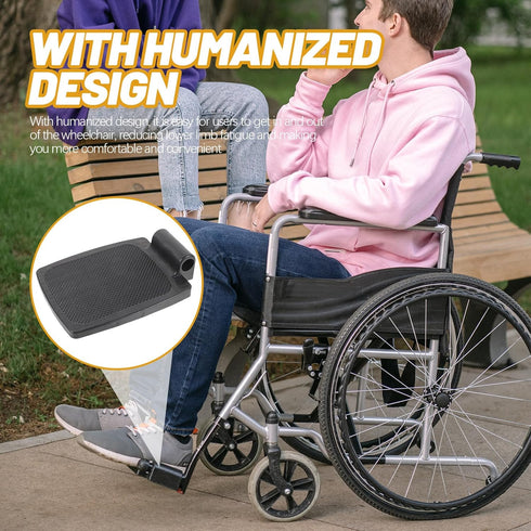 1.9cm Artibetter Universal Wheelchair Footplates Pair Hole Heavy Duty Plastic Pedals Stable Footrest for Patient