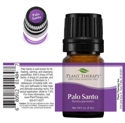 Plant Therapy Palo Santo Essential Oil - 100% Pure, Undiluted, Natural Aromatherapy, Therapeutic Grade, 5 mL (1/6 oz)