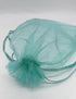 100PCS Teal Sheer Organza Bags 5''X7'', Drawstring Jewelry Gift Bags for Baby Shower Wedding Party Favor Pouch Goodie