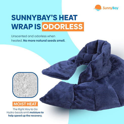 SunnyBay Microwave Heating Pad, Microwavable Heated Neck and Shoulder Wrap for Pain Relief, Blue