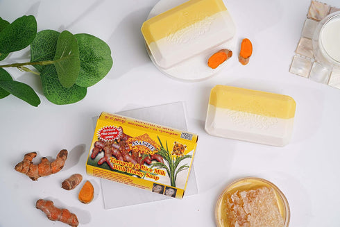 Rice Milk & Turmeric Soap Bar by ASANTEE - Luxurious Body Soap for Soft, Clear, and Radiant Skin, 125 g