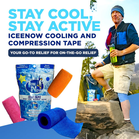 IceeNow Ice Bandage Wrap Tape, Self-Sticking Cold Compress for Pain and Swelling - No Refrigeration Needed