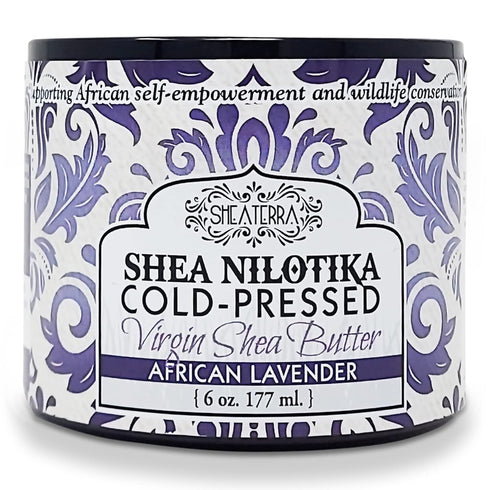 Shea Terra Organics 100% Organic Cold-Pressed Virgin Shea Butter – S. African Lavender, 6 oz Anti-Aging Cream
