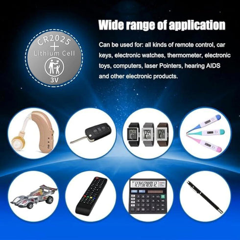 QLQXQTy 100PACK CR2025 2025 3V Battery Button Cell Battery Lithium Coin Batteries