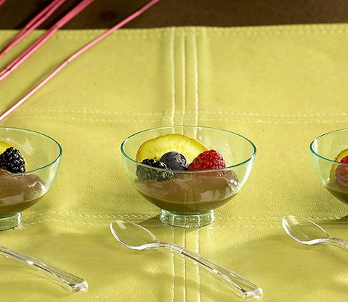 Zappy 50 Mini Clear Plastic Party Bowls, Disposable Small Dessert Bowls, Appetizer Bowls, 2.5 oz Round Bowl