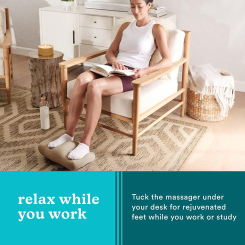 HoMedics Comfy Footrest Massager, Soothes Tired Feet and Toes, Invigorating Vibrations, Beanbag-Style Cushion, Soft