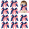 Red White and Blue American USA Flag Cheer Bows for Girls, Patriotic Festival Hair Bow with Elastic Band