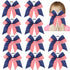 Red White and Blue American USA Flag Cheer Bows for Girls, Patriotic Festival Hair Bow with Elastic Band