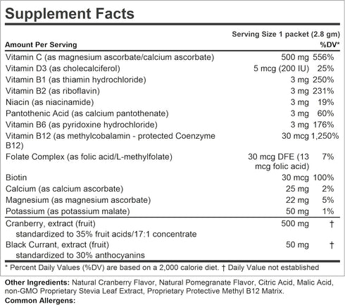 ANDREW LESSMAN Efficient C + Cranberry Benefits 30 Packets – Immune, Energy, Stress and Urinary Tract Support. Reinvention of The Vitamin C Drink. No Calories. No Sugar. No Carbs. Easy to Mix.