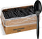 1,000 Bulk Black Plastic Disposable Tea Spoons, Medium Weight Silverware for Events and Catering