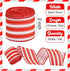 TONIFUL 2 Rolls-2 Inch Red Striped Wired Ribbon, Red and White Stripe Wired Ribbon for Gift Wrapping, Indoor, Bows Making, Wedding Birthday Party Decoration (6yds/roll) by TONIFUL