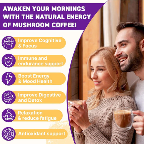 Syokupoe 11 8 Immune 30 Mushroom Coffee Organic, Mushrooms + Adaptogenic Herb Mushroom Coffee for Focus, Energy