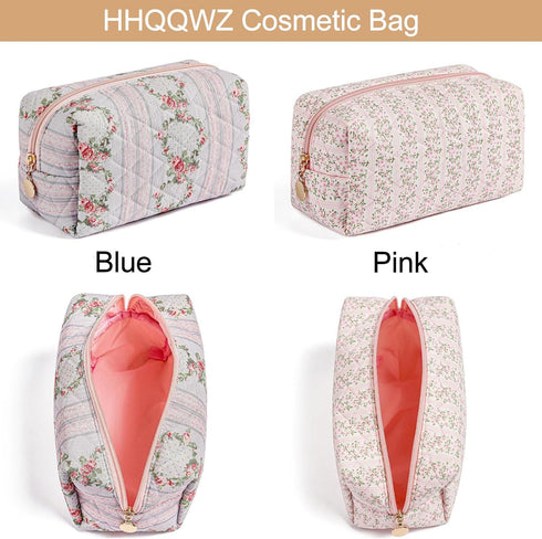 Makeup Bag Travel Cosmetic Bag for Women Girls, Floral Toiletry Organizer Makeup, Zipper Pouch, Portable Storage Bag