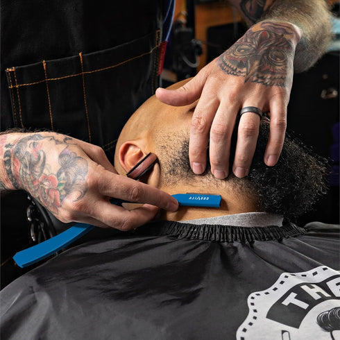 Professional Straight Razor Kit - Ultra Exposed Straight Razor with 10 Premium Blades (Mystique)