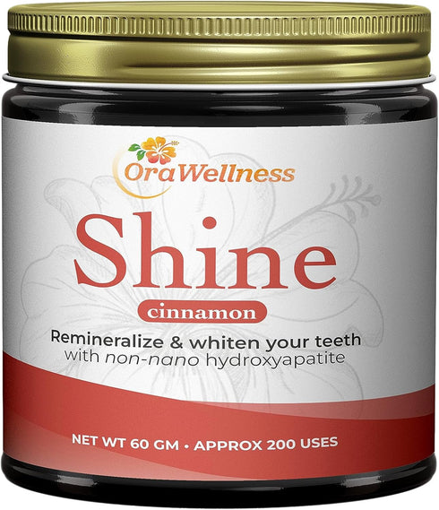 Shine Remineralizing Tooth Powder with Hydroxyapatite, Natural Teeth Whitening Powder, Cinnamon