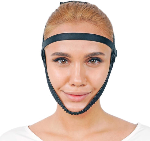 Post Surgery Chin Compression Garment, Chin Strap Band, Face Lift Kit, Chin Lift, Face Slimmer (Black)