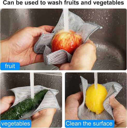 20 Pcs Non-Scratch Wire Dishwashing Rags, Multipurpose Cleaning Cloths for Kitchen, Tableware, and Metal