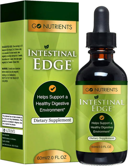 Go Nutrients Intestinal Edge – Gut Cleanse Detox Liquid for Women, Men, Children & Adults - 2oz Organic Herbal Support