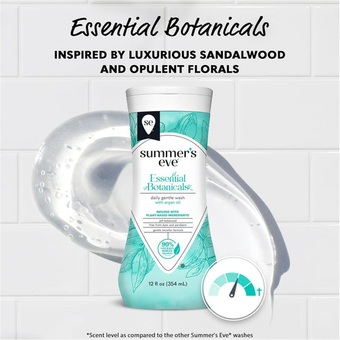 Summer's 12 Oz Eve Essential Botanicals All-Over Daily Feminine Wash with Argan Oil, Gentle pH-Balanced Body Wash