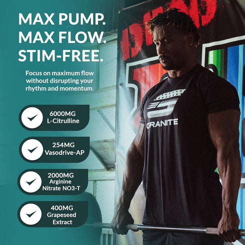 Granite Supplements Vaso Blast, Stimulant-Free Pre Workout for Men & Women, Blood Orange, 20 Servings