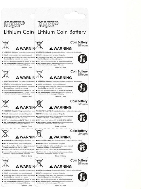 HQRP 10-Pack CR2032 3-Volt Lithium Cell Battery, CR2032L