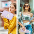 2pcs Personalized Initial Makeup Bag A-Z, Travel Toiletry Bag Monogram Make Up Bags Preppy Cosmetic Bag Makeup Pouch Birthday Graduation Gifts Bags for Women Teen Girls Friends (Purple, E)