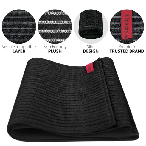 ORTONYX 10.25" Abdominal Binder for Men and Women, Black L/XXL Post-operative Support Belt