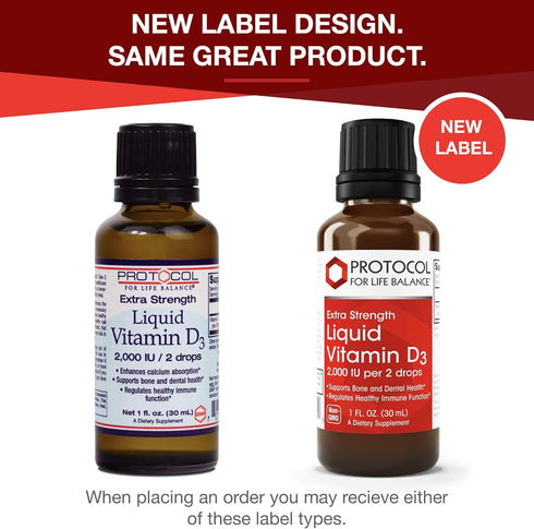Protocol Liquid Vitamin D3 2,000 IU - Extra Strength for Bone & Teeth Support - 536 Servings, Non-GMO