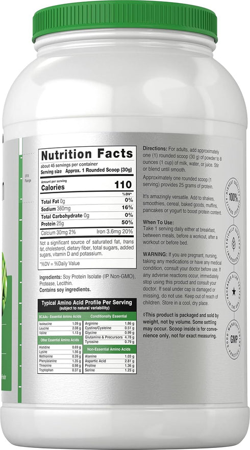 Horbaach Soy Protein Isolate Powder | 3lb | Unflavored | Vegan, Non-GMO, Gluten Free