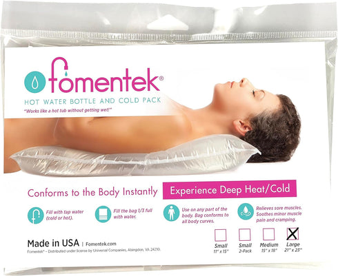 Fomentek Hot & Cold Water Bottle Therapy Bag, Large, Made in USA, 21in x 23in
