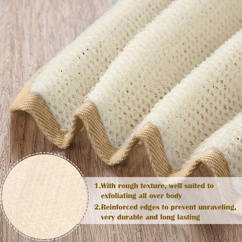 Tatuo 5 Pcs Exfoliating Face and Body Wash Cloths, Towel Weave Bath Scrub for Women and Men, 10.63 x 9.05 Inch