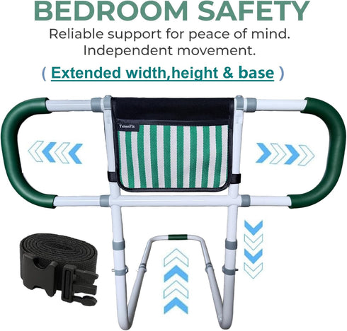 TerseFit 350lbs Adjustable Bed Rails for Seniors; Adults Bed Assist Rail for Elderly; Bed Safety & Assisting Rails;