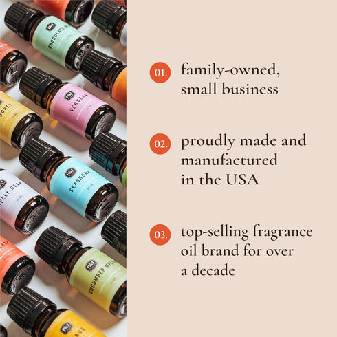 P&J Fragrance Oil Holiday Set - Mistletoe, Candy Cane, Wintermint, Apple Cider, Cranberry, Forest Pine Candle Scents