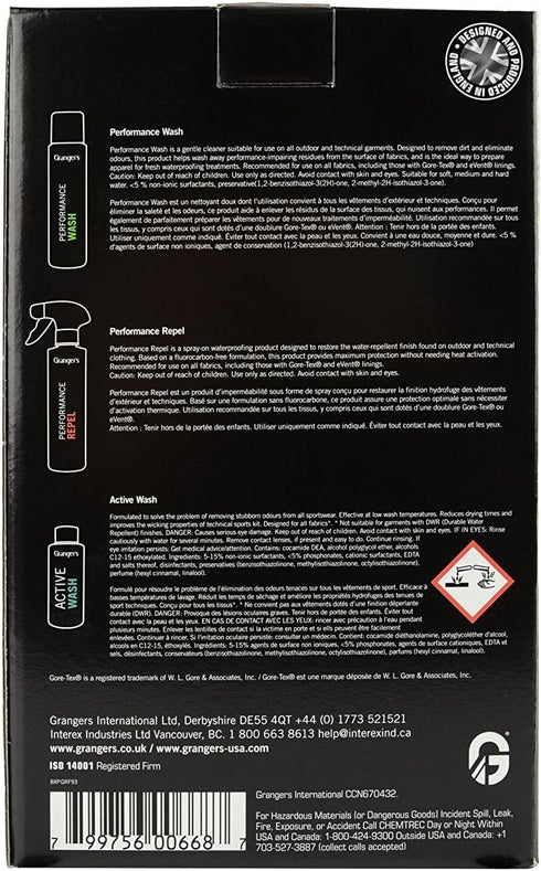 Granger's Outdoor Clothing Care Kit, Clean and Waterproof Outerwear