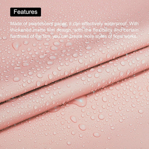 MECCANIXITY 20 Pcs Flower Wrapping Paper, 22.8x22.8 Inch Waterproof Florists Wrapping Paper for DIY Crafts, Light Pink