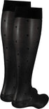 Truform Sheer Compression Stockings, 15-20 mmHg, Women's Knee High Length, Dot Pattern, Black, Small