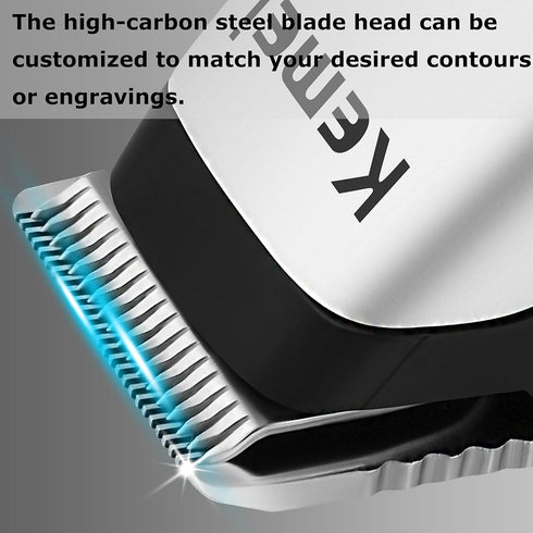 KEMEI Mini Hair Trimmer, Portable Cordless Clipper for Men & Women, Precision Haircut Tool, Silver, Travel-Friendly