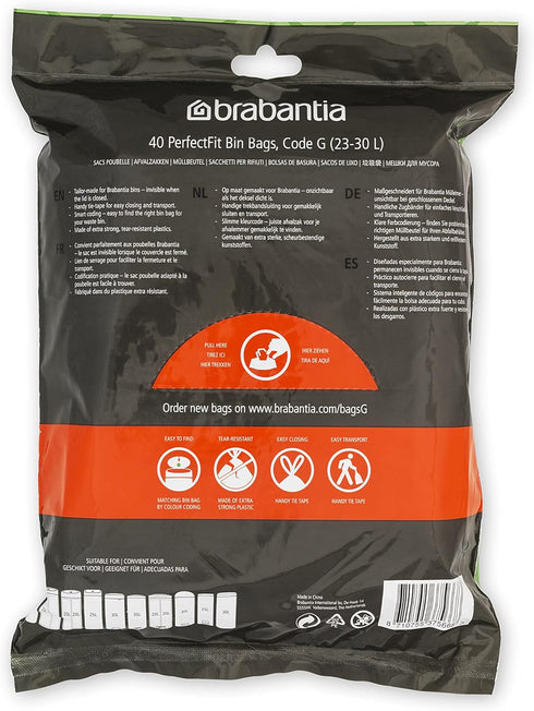 Brabantia 375668 Dispenser Pack Bin Liners, 23/30-Liter