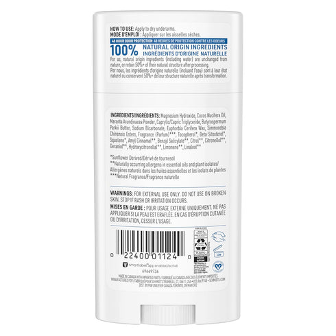 Schmidt's Aluminum-Free Vegan Deodorant Fresh Rain & Birch with 24 Hour Odor Protection, 2 Count for Women and Men, Natural Ingredients, Cruelty-Free, 2.65 oz